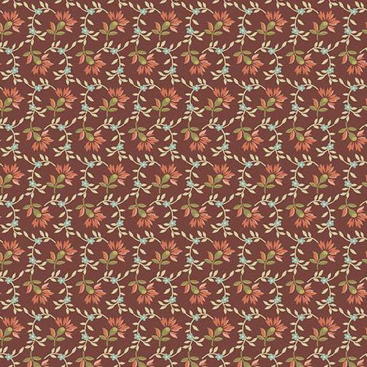 Farmers Daughter Sweet Clover Scarlet A10078R1 by Laundry Basket Quilts for Andover (sold in 25cm Increments)