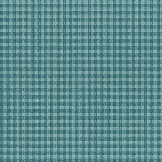 Quiltessential Mini Gingham Peacock A10456B by Laundry Basket Quilts for Andover Fabrics (sold in 25cm increments)
