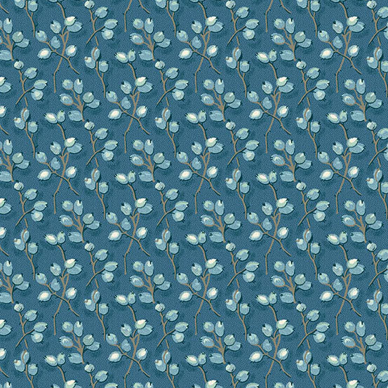 Secret Stash Favorites - Blue Willow Barbery Slate A10539B by Laundry Basket Quilts for Andover Fabrics (sold in 25cm increments)