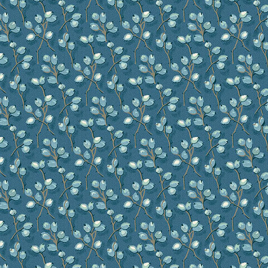 Secret Stash Favorites - Blue Willow Barbery Slate A10539B by Laundry Basket Quilts for Andover Fabrics (sold in 25cm increments)