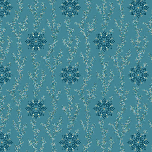 Secret Stash Favorites - Blue Willow Linen & Lace Maine A10540B by Laundry Basket Quilts for Andover Fabrics (sold in 25cm increments)