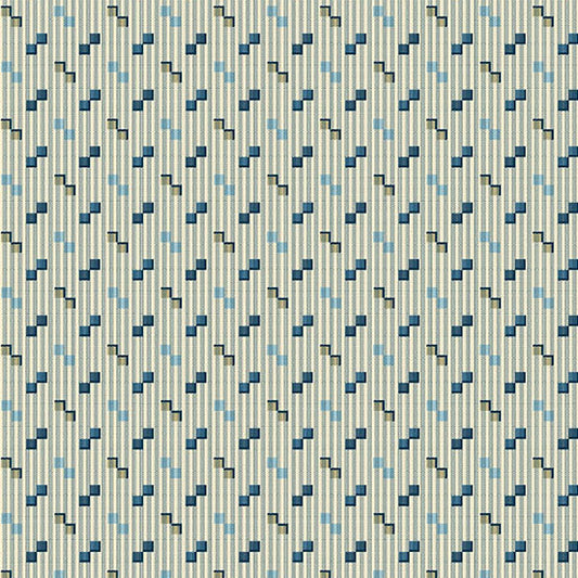 Secret Stash Favorites - Blue Willow Box Step Denim A10563B by Laundry Basket Quilts for Andover Fabrics (sold in 25cm increments)