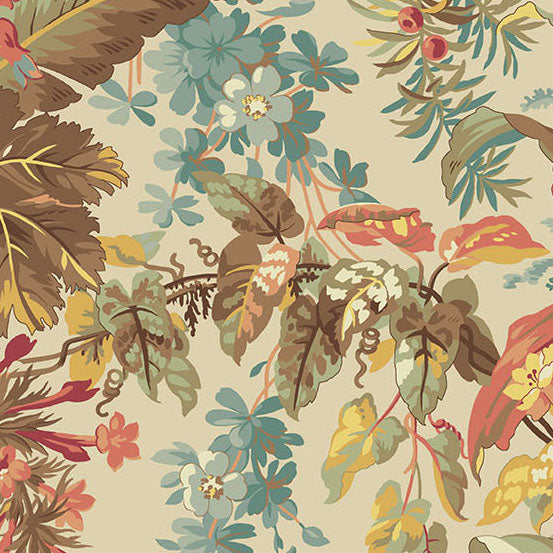 Secret Stash Favorites - Blue Willow Foliage Daylight A10569L by Laundry Basket Quilts for Andover Fabrics (sold in 25cm increments)