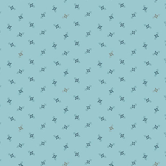 Secret Stash Favorites - Blue Willow Heartbeat Sky A10573B by Laundry Basket Quilts for Andover Fabrics (sold in 25cm increments)