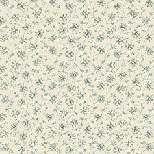 Secret Stash Favorites - Blue Willow Slashvine Vanilla A10583L by Laundry Basket Quilts for Andover Fabrics (sold in 25cm increments)