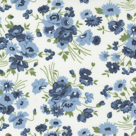 Nantucket Summer Floral Wideback Cream Multi M10803411 by Camille Roskelley for Moda fabrics (Sold in 25cm increments)
