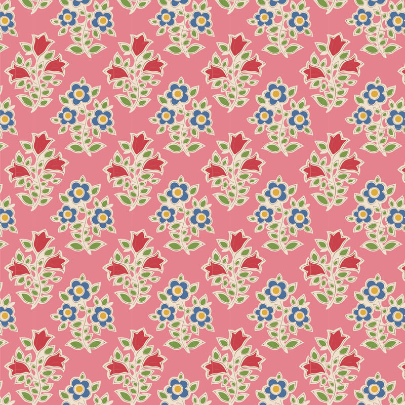 Farm Flowers Pink 110097 by Tilda (Sold in 25cm increments)