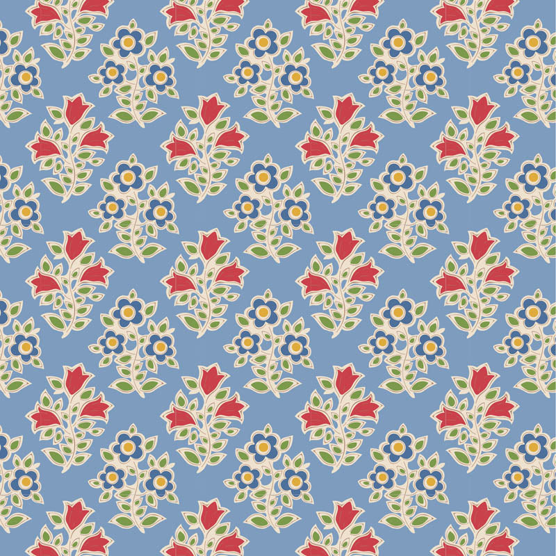 Farm Flowers Light Blue 110100 by Tilda (Sold in 25cm increments)