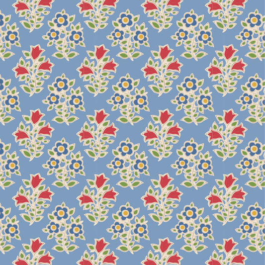 Farm Flowers Light Blue 110100 by Tilda (Sold in 25cm increments)