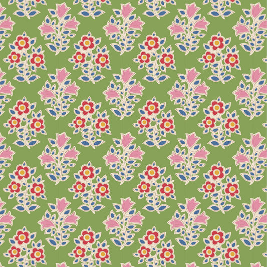 Farm Flowers Green 110102 by Tilda (Sold in 25cm increments)