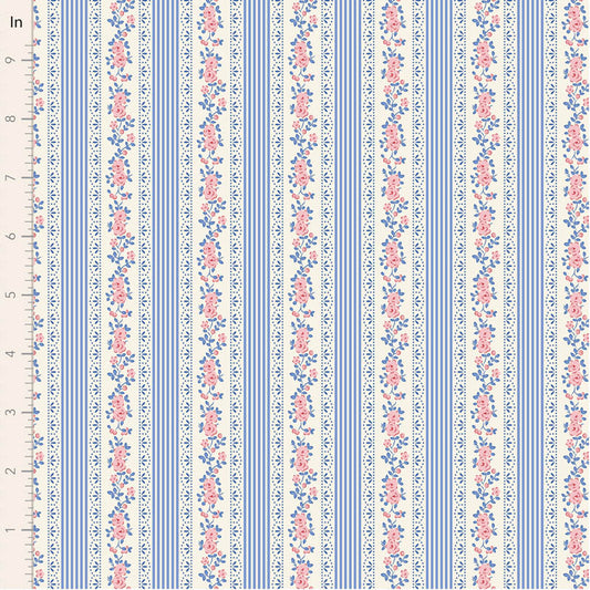 Something Blue Co-ord Claramay Blue 110164 by Tilda (sold in 25cm increments)