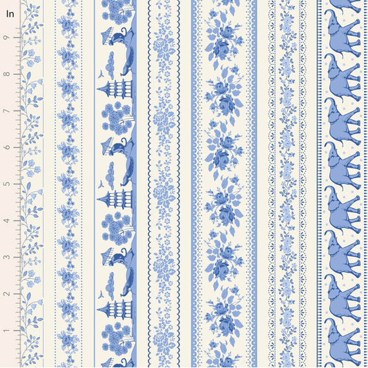 Something Blue Co-ord Borders Blue 110170 by Tilda (sold in 25cm increments)