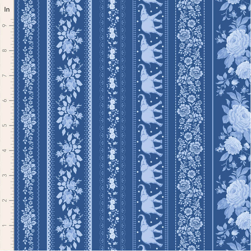 Something Blue Co-ord Borders Night 110171 by Tilda (sold in 25cm increments)