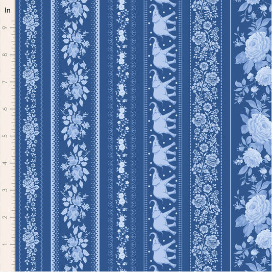 Something Blue Co-ord Borders Night 110171 by Tilda (sold in 25cm increments)