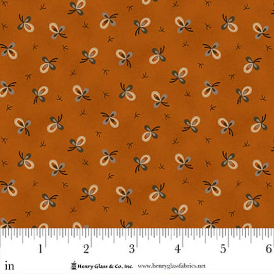 Flower Pot Prints Ditsy Blooms Orange 1106-30 by Kim Diehl for Henry Glass Fabrics (sold in 25cm increments)