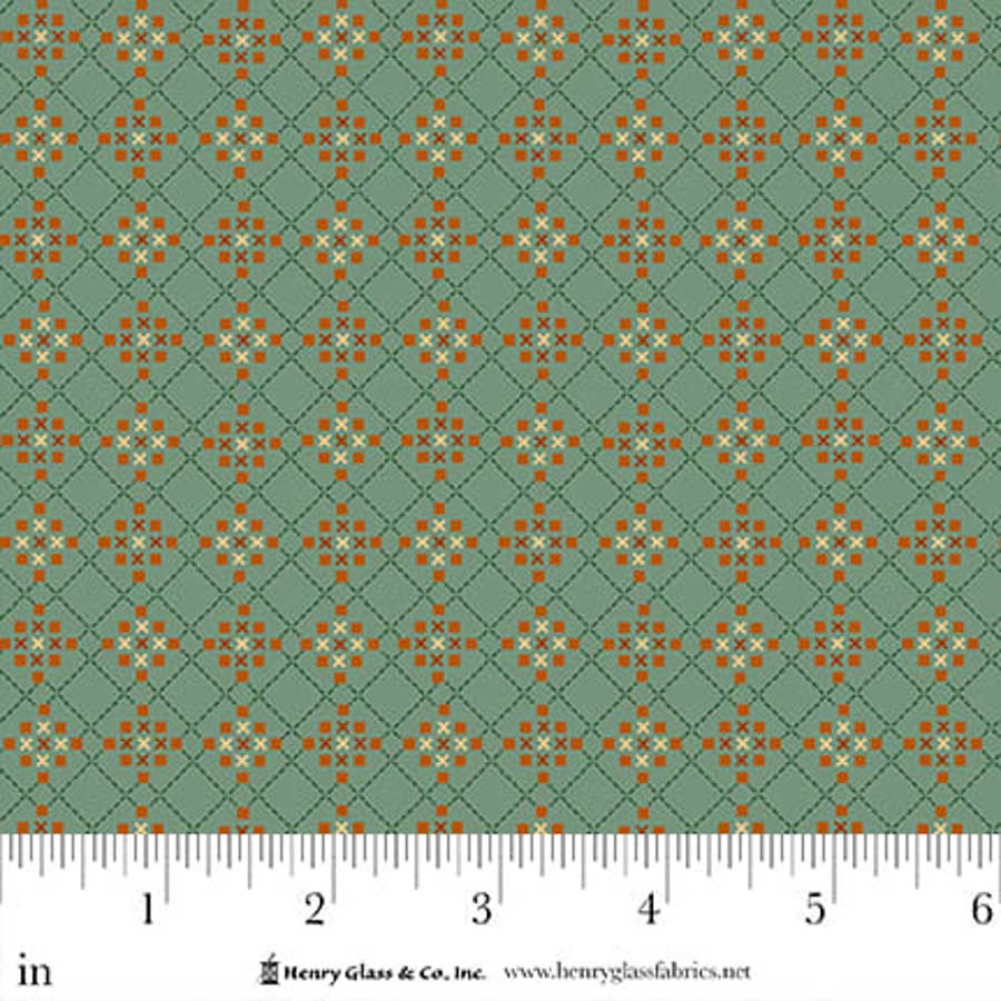 Flower Pot Prints Garden Trellis Turquoise 1107-11 by Kim Diehl for Henry Glass Fabrics (sold in 25cm increments)