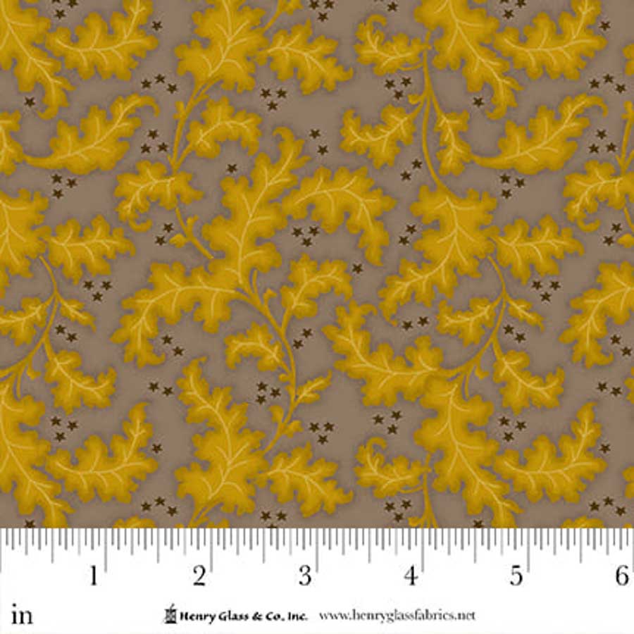 Flower Pot Prints Oak Leaves & Berries Gray 1109-93 by Kim Diehl for Henry Glass Fabrics (sold in 25cm increments)