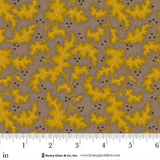 Flower Pot Prints Oak Leaves & Berries Gray 1109-93 by Kim Diehl for Henry Glass Fabrics (sold in 25cm increments)