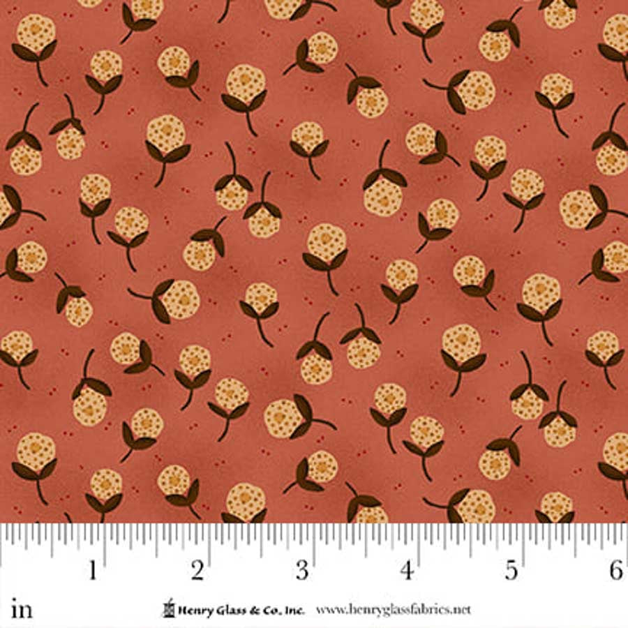 Flower Pot Prints Tossed Dandelions Pink 1112-22 by Kim Diehl for Henry Glass Fabrics (sold in 25cm increments)
