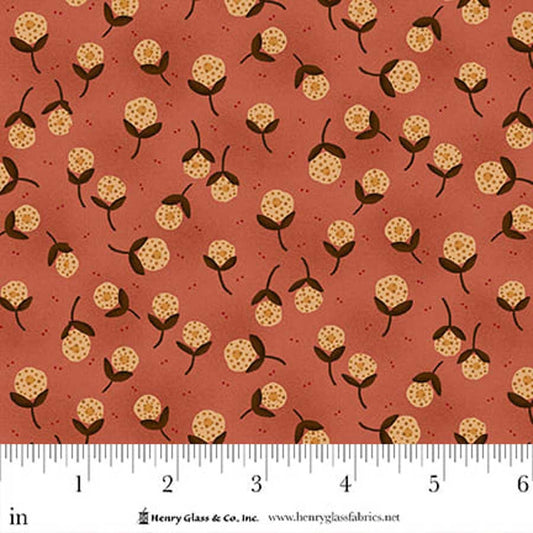 Flower Pot Prints Tossed Dandelions Pink 1112-22 by Kim Diehl for Henry Glass Fabrics (sold in 25cm increments)