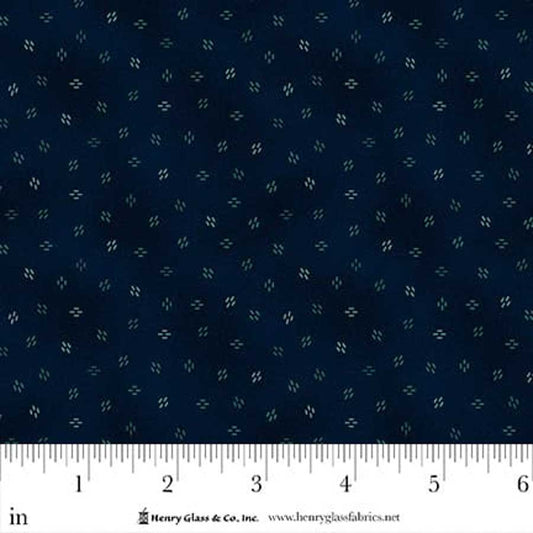 Flower Pot Prints Chicken Scratches Navy 1114-77 by Kim Diehl for Henry Glass Fabrics (sold in 25cm increments)