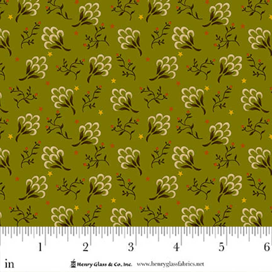 Flower Pot Prints Clover Patch Green 1118-66 by Kim Diehl for Henry Glass Fabrics (sold in 25cm increments)