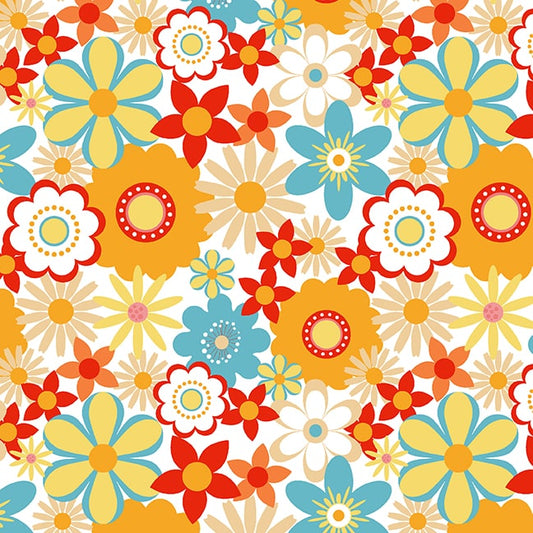 Surf's Up Modern Floral by Barb Tourtillottee for Henry Glass Fabrics (sold in 25cm increments)