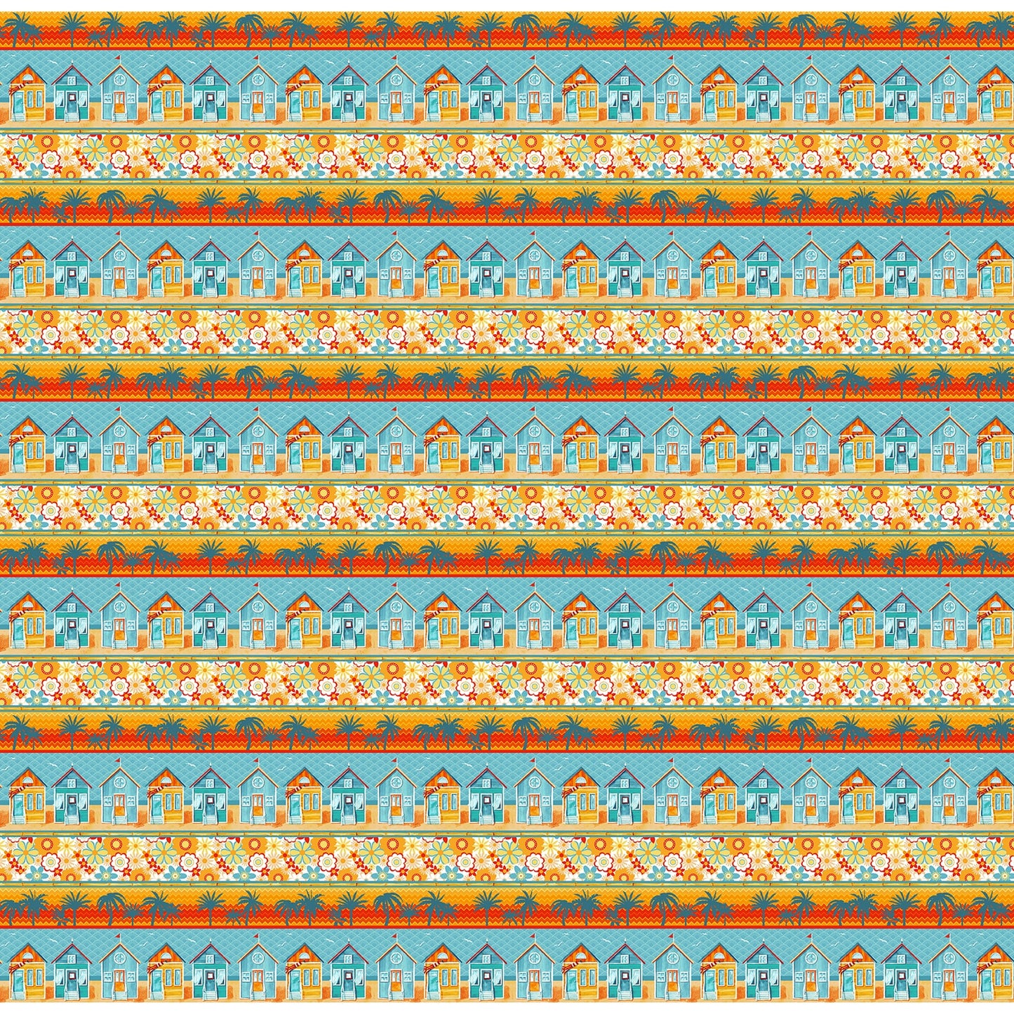 Surf's Up Beach Cottage Novelty Stripe by Barb Tourtillottee for Henry Glass Fabrics (sold in 25cm increments)