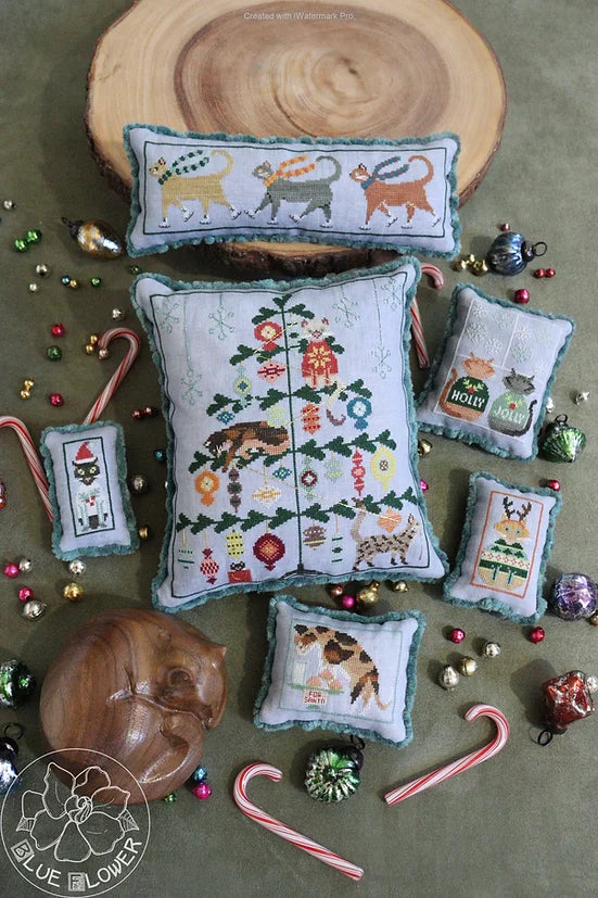 12 Cats of Christmas Cross Stitch Pattern by The Blue Flower