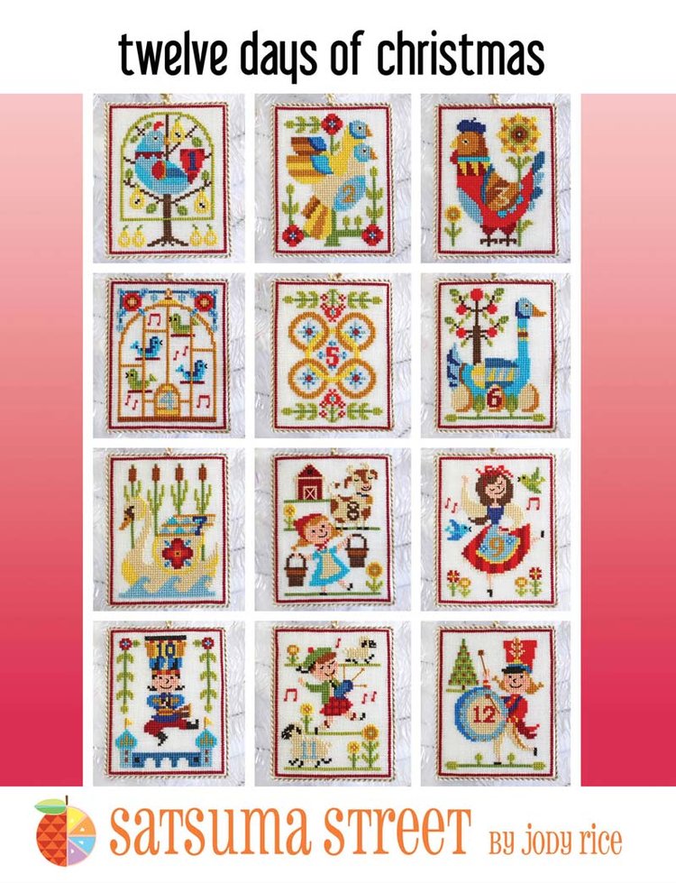 Twelve Days of Christmas Cross Stitch Pattern by Satsuma Street