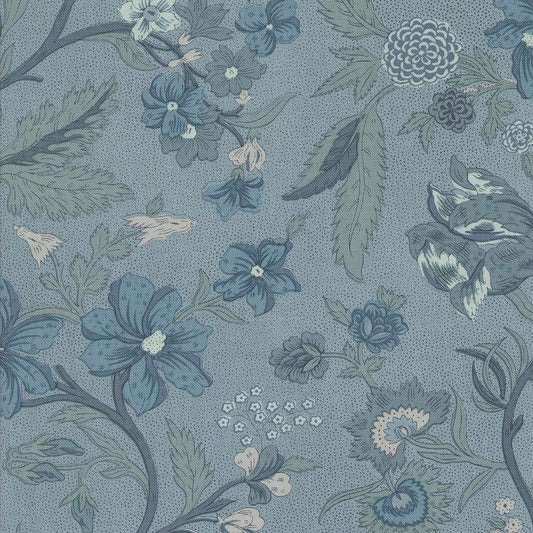 Sacre Bleu Parterre Floral French Blue M1397016 by French General for Moda fabrics (sold in 25cm increments)