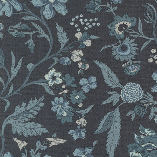 Sacre Bleu Parterre Floral Indigo M1397017 by French General for Moda fabrics (sold in 25cm increments)