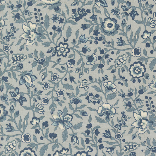 Sacre Bleu Jardinage Floral Ciel Blue M1397115 by French General for Moda fabrics (sold in 25cm increments)