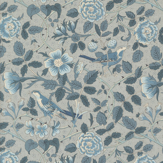 Sacre Bleu Birds Ciel Blue M1397214 by French General for Moda fabrics (sold in 25cm increments)