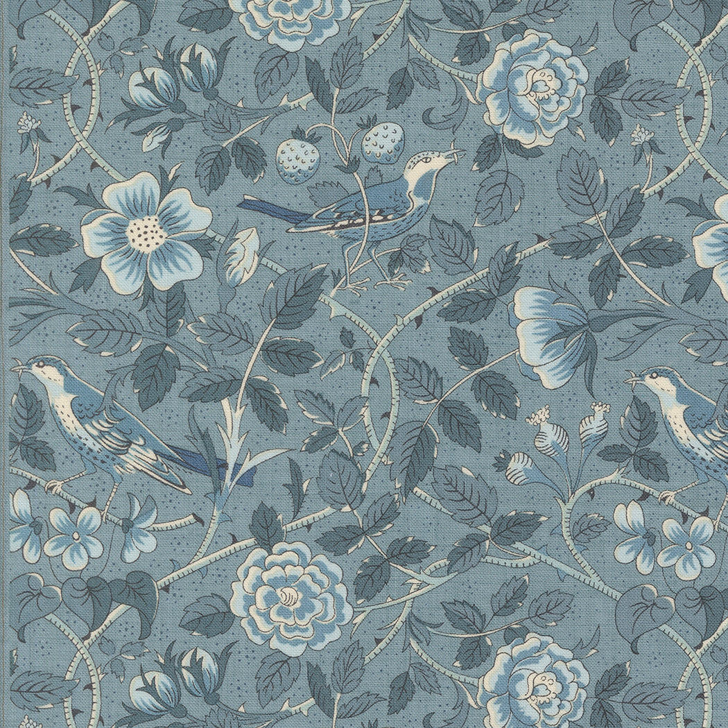 Sacre Bleu Birds French Blue M1397216 by French General for Moda fabrics (sold in 25cm increments)