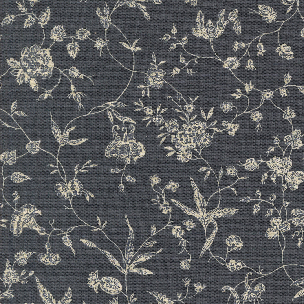 Sacre Bleu Vines Indigo M1397318 by French General for Moda fabrics (sold in 25cm increments)