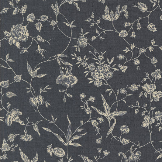 Sacre Bleu Vines Indigo M1397318 by French General for Moda fabrics (sold in 25cm increments)