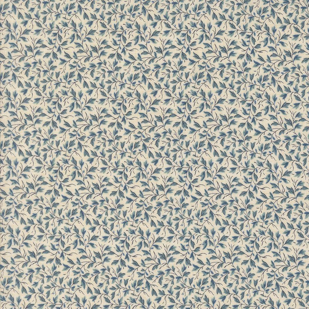 Sacre Bleu Leaves Vine French Blue M1397612 by French General for Moda fabrics (sold in 25cm increments)