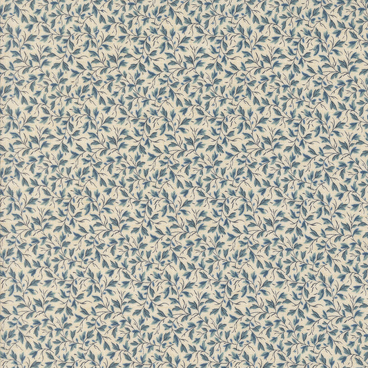 Sacre Bleu Leaves Vine French Blue M1397612 by French General for Moda fabrics (sold in 25cm increments)