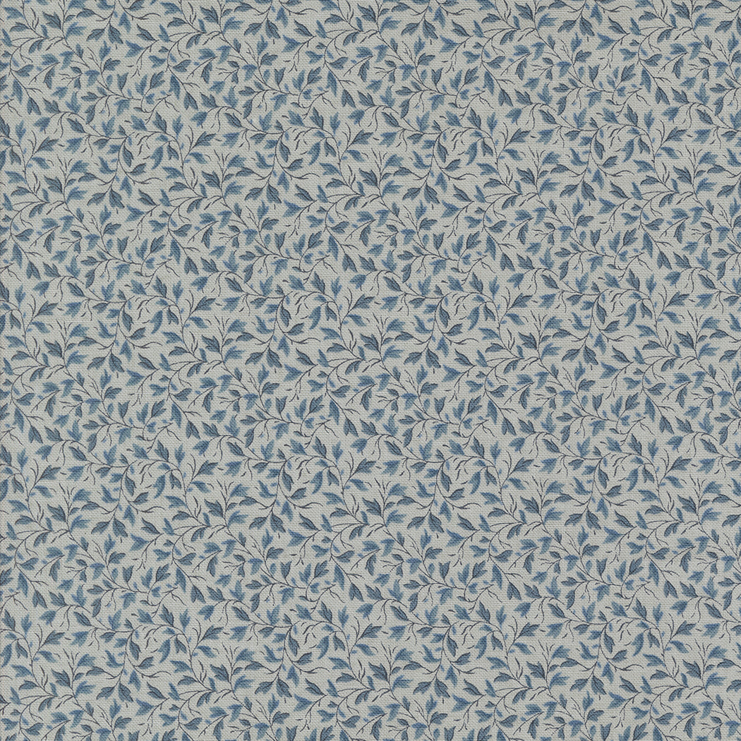 Sacre Bleu Leaves Vine Ciel Blue M1397615 by French General for Moda fabrics (sold in 25cm increments)