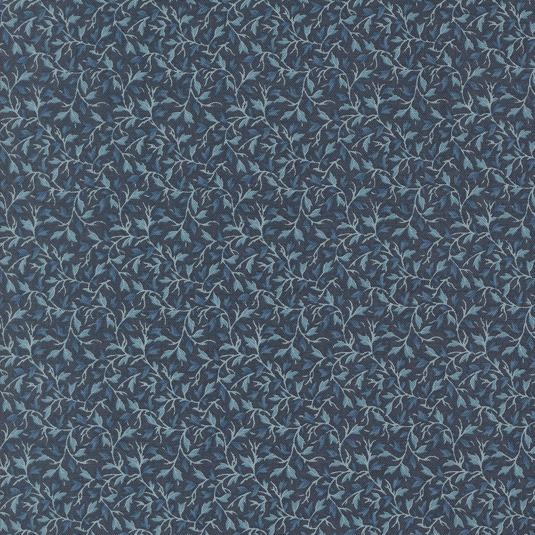 Sacre Bleu Leaves Vine Indigo M1397619 by French General for Moda fabrics (sold in 25cm increments)