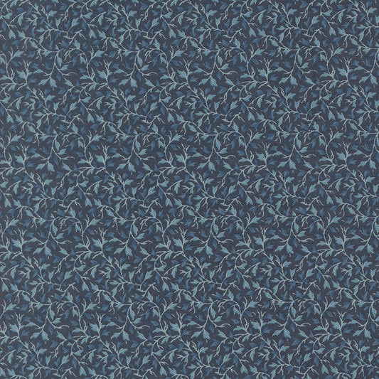 Sacre Bleu Leaves Vine Indigo M1397619 by French General for Moda fabrics (sold in 25cm increments)