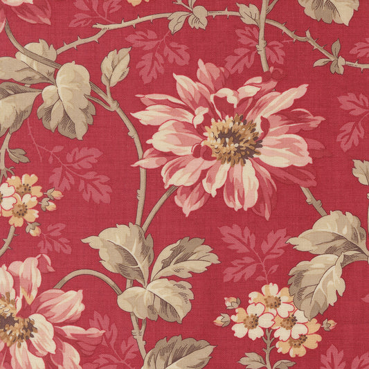 Joie De Vivre Angelique Floral Rouge M1398012 by French General for Moda Fabrics (sold in 25cm increments)