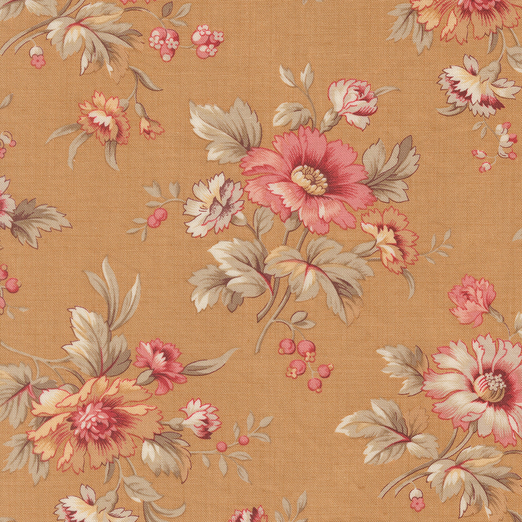 Joie De Vivre Cosmos Floral Tea M139114 by French General for Moda Fabrics (sold in 25cm increments)
