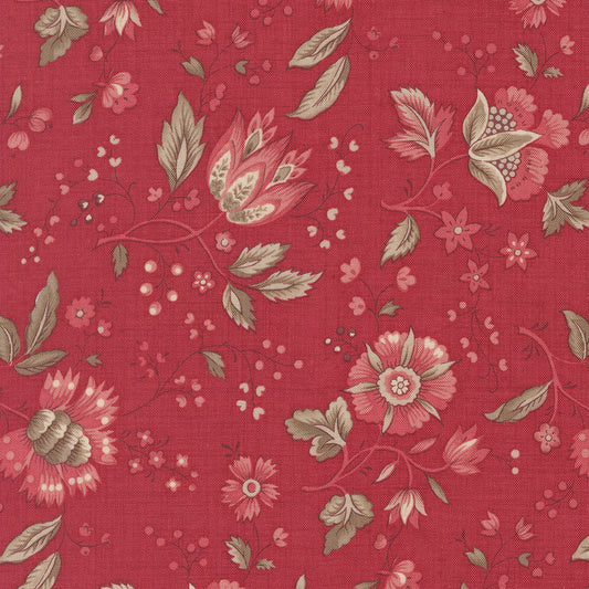 Joie De Vivre Rural Jardin Rouge M1398213 by French General for Moda Fabrics (sold in 25cm increments)