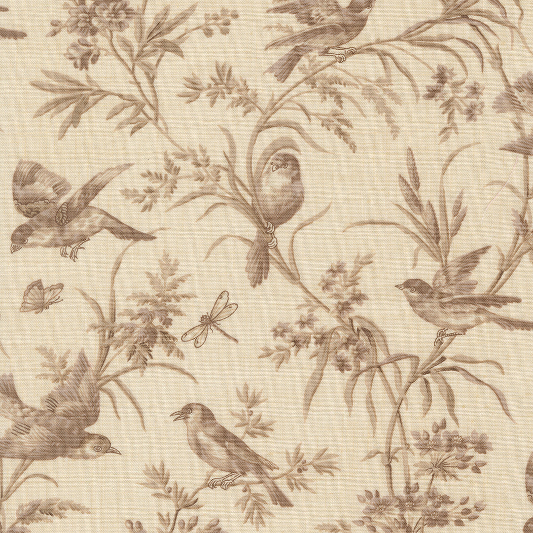 Joie De Vivre Moineau Birds Pearl Roche M1398312 French General for Moda Fabrics (sold in 25cm increments)