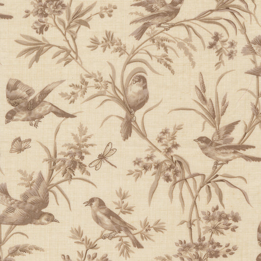 Joie De Vivre Moineau Birds Pearl Roche M1398312 French General for Moda Fabrics (sold in 25cm increments)