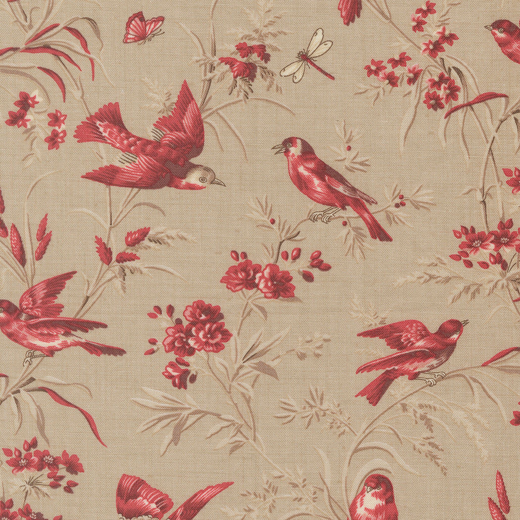 Joie De Vivre Moineau Birds Roche M1398316 French General for Moda Fabrics (sold in 25cm increments)