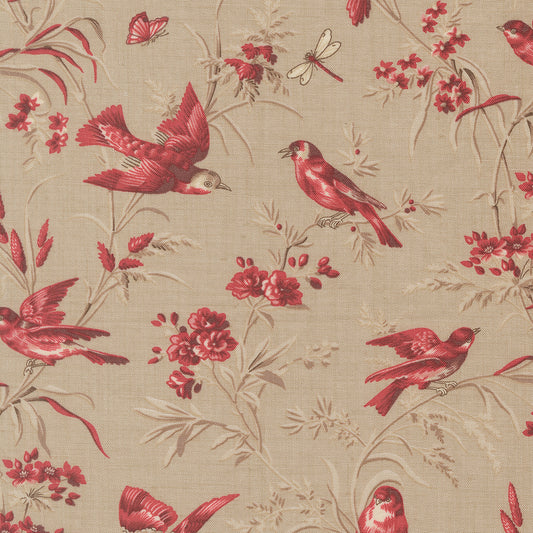 Joie De Vivre Moineau Birds Roche M1398316 French General for Moda Fabrics (sold in 25cm increments)