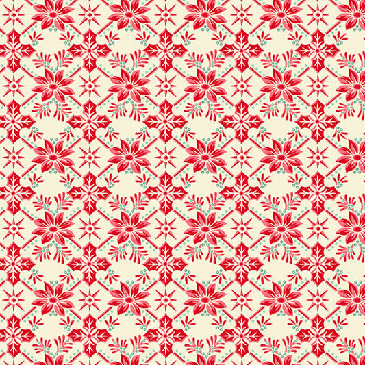 Sugarberry Winter Foliage Red A1463R by Andover Fabrics (sold in 25cm increments)